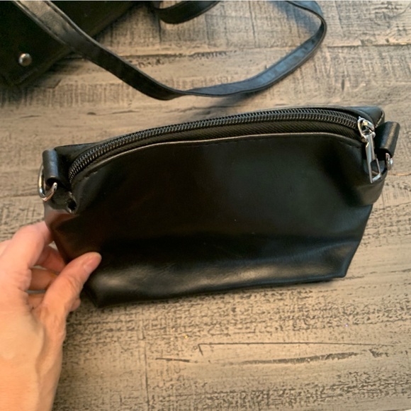 2 Piece Bag Purse Set, handles strap, NWOT, Black and Brown Faux leather - Picture 6 of 12